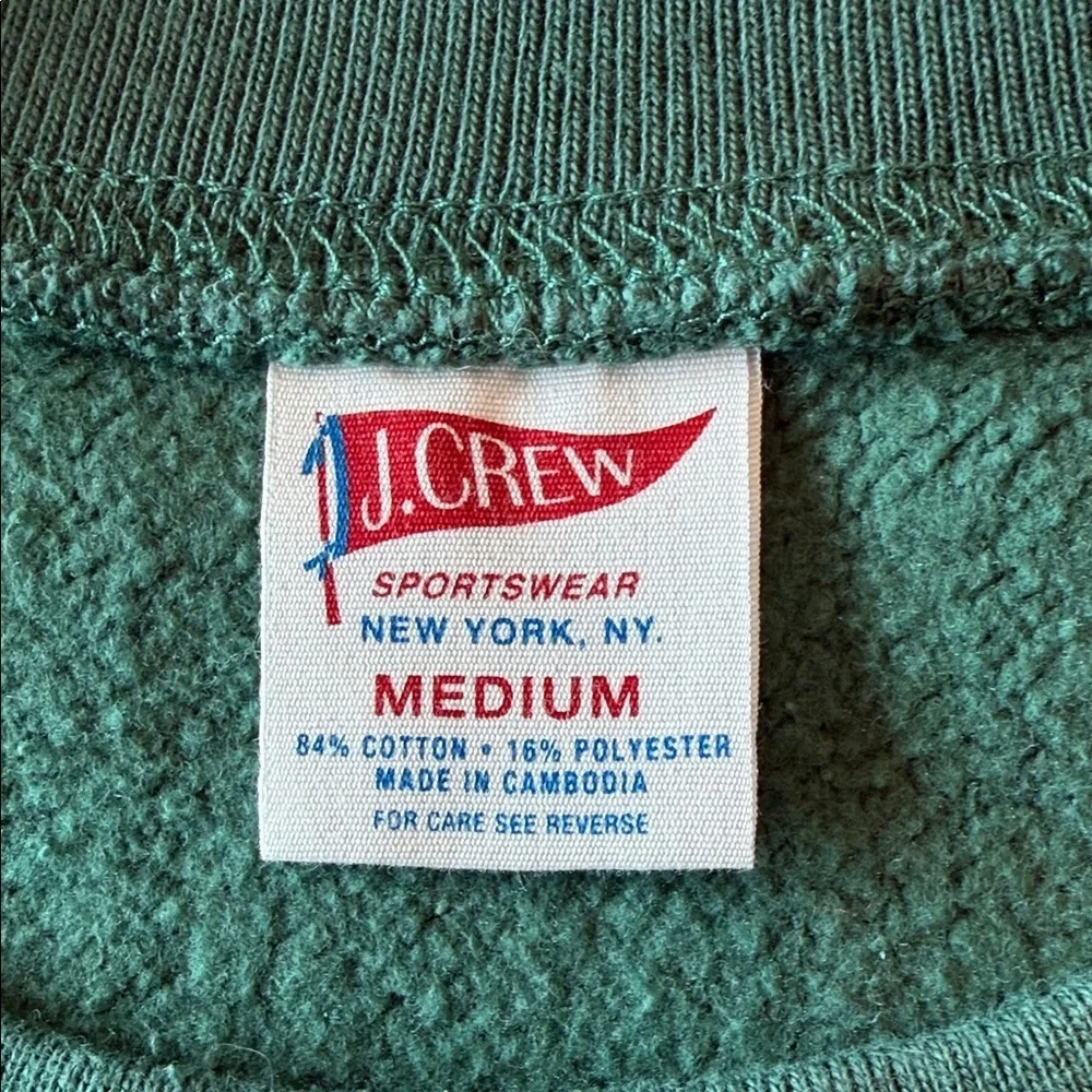 J. Crew Forest Green Sweatshirt with Yellow Graphic
